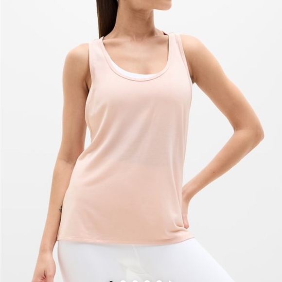 Athleta Ribbed Tank Top Scoop Neck Size L Blush Pink - Picture 6 of 6